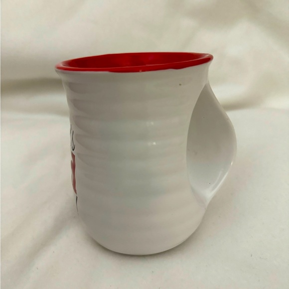 ‘Baby it’s Cold outside!’ Hand Warmer Right Handed Mug w Red Interior - Picture 8 of 10
